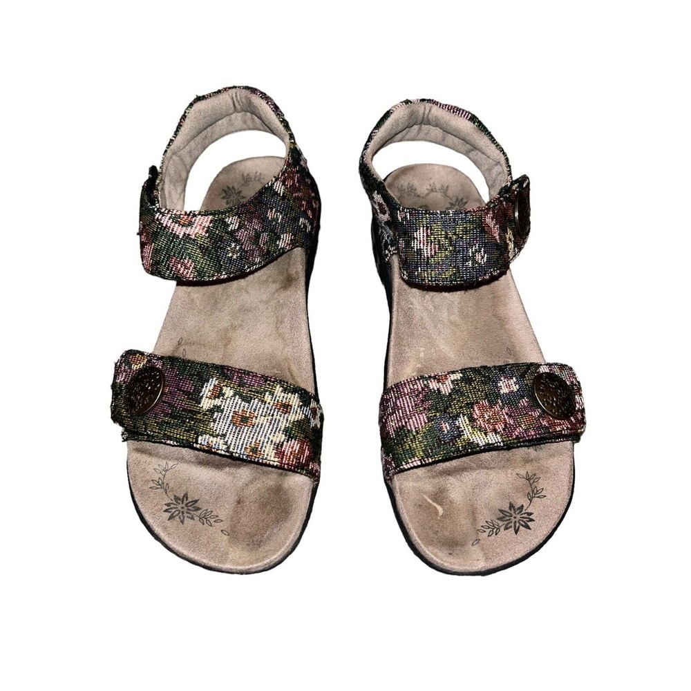 Women's Therafit Melody sz 7.5-8‎ EUR 38 Floral Woven Sandals